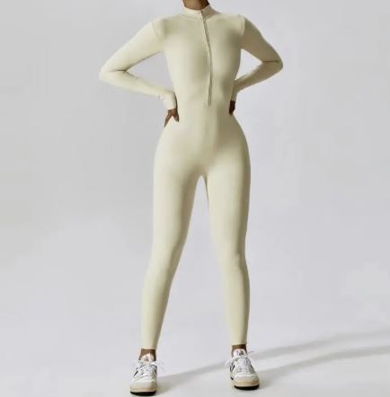 European & American Zipper Yoga Jumpsuit