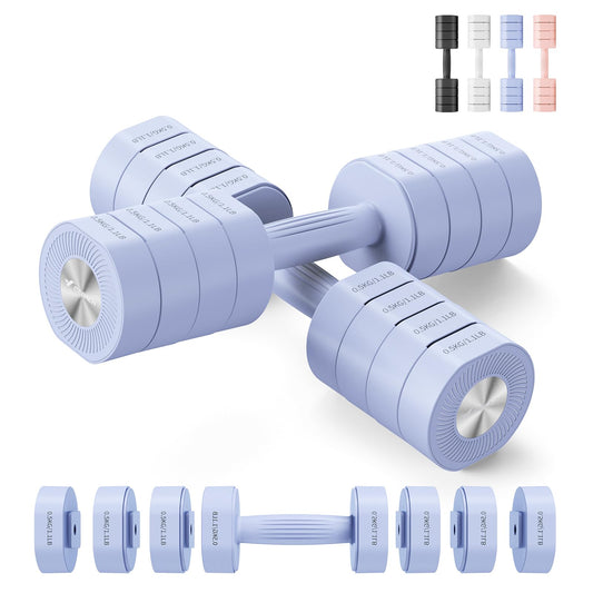 MERACH Adjustable Dumbbell Set of 2 4 in 1 Hand Weights for Women at Home Free Weights Dumbbells Each 2.2lb 4.4lb 6.6lb 8.8lb Weight Set for Home Gym Exercise Training